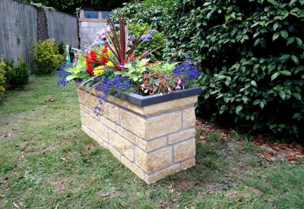 Planter Light Stone Effect